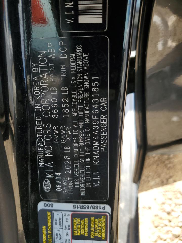 2015 Kia Rio Lx VIN: KNADM4A39F6431851 Lot: 56886175