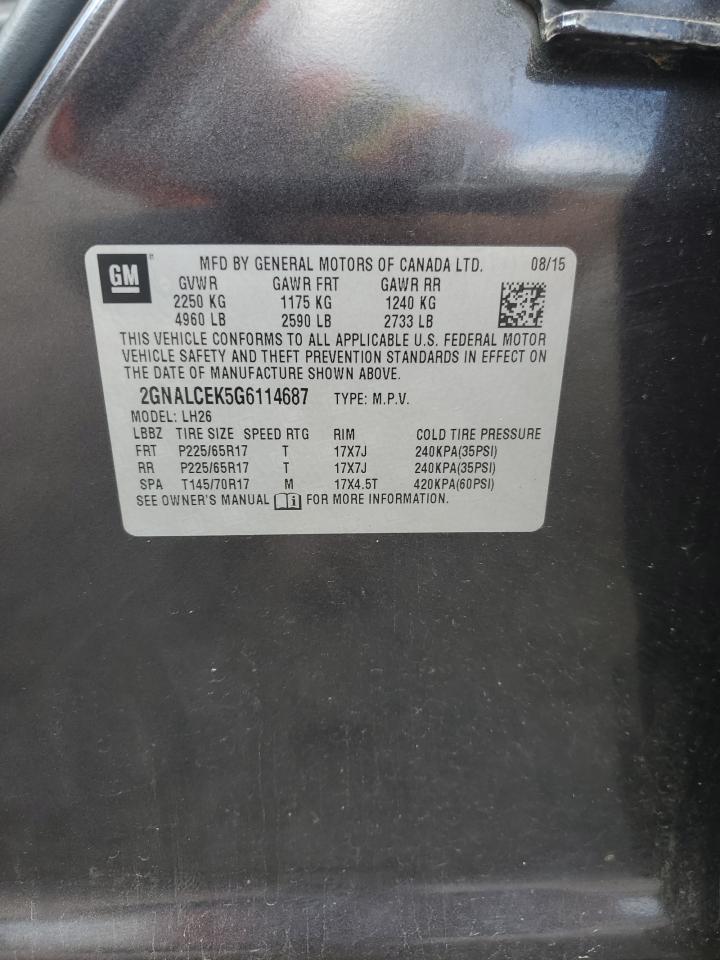 2GNALCEK5G6114687 CHEVROLET EQUINOX 2016