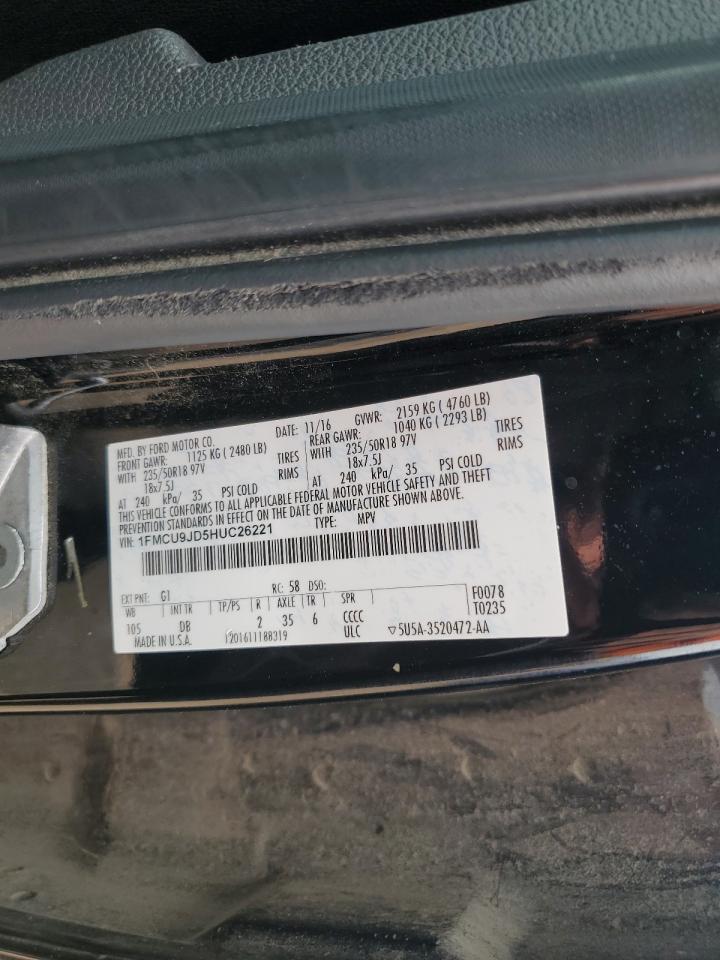 1FMCU9JD5HUC26221 FORD ESCAPE 2017
