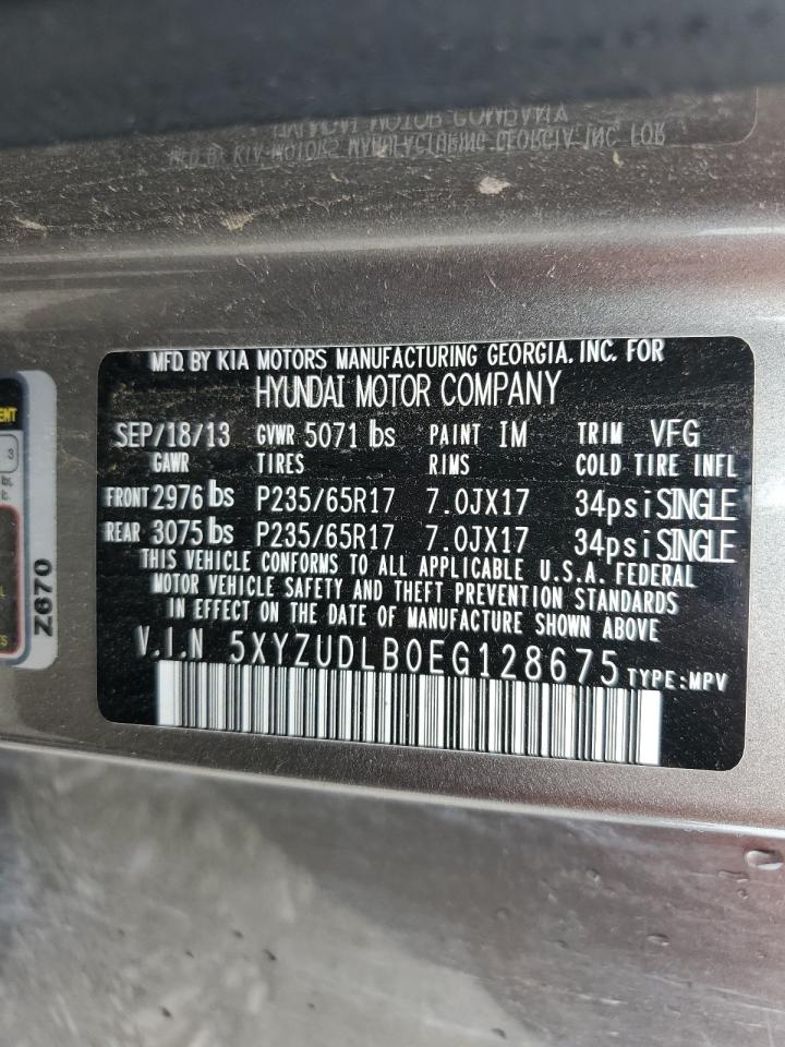 2014 Hyundai Santa Fe Sport VIN: 5XYZUDLB0EG128675 Lot: 56486415