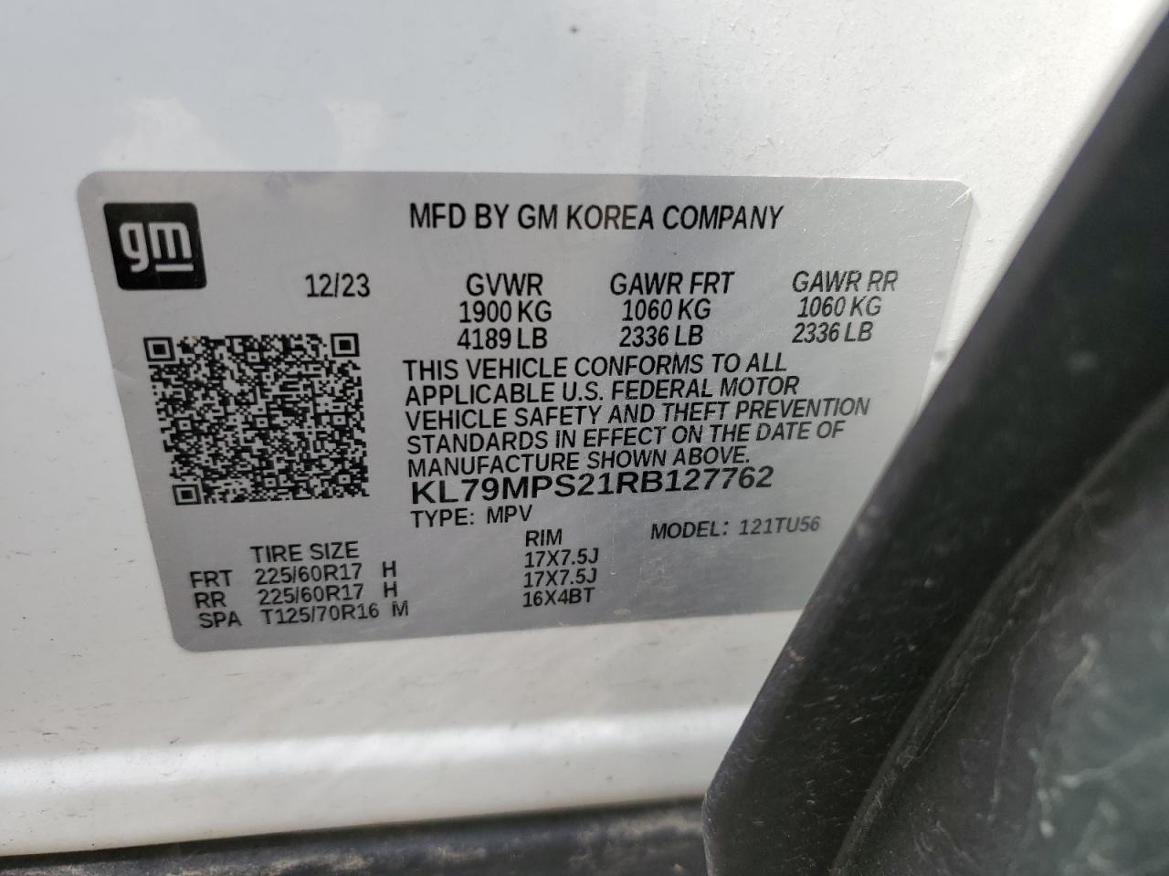 2024 Chevrolet Trailblazer Lt VIN: KL79MPS21RB127762 Lot: 57135535