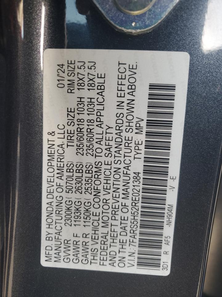 7FARS5H52RE021384 HONDA CRV 2024