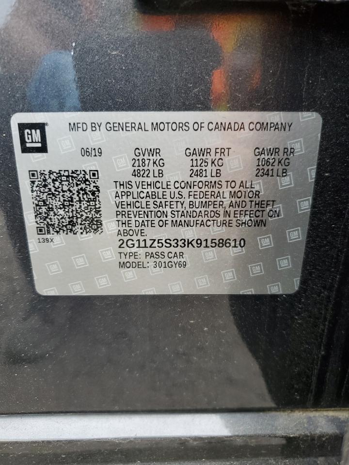 2G11Z5S33K9158610 CHEVROLET IMPALA 2019