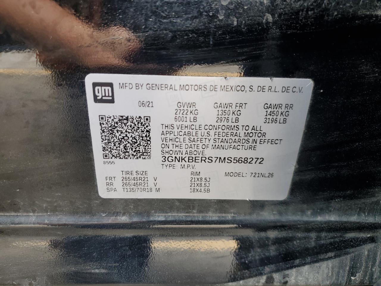 2021 Chevrolet Blazer Rs VIN: 3GNKBERS7MS568272 Lot: 58446905