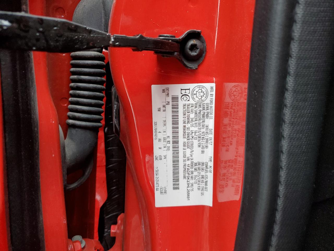 1FADP3K23HL255691 FORD FOCUS 2017