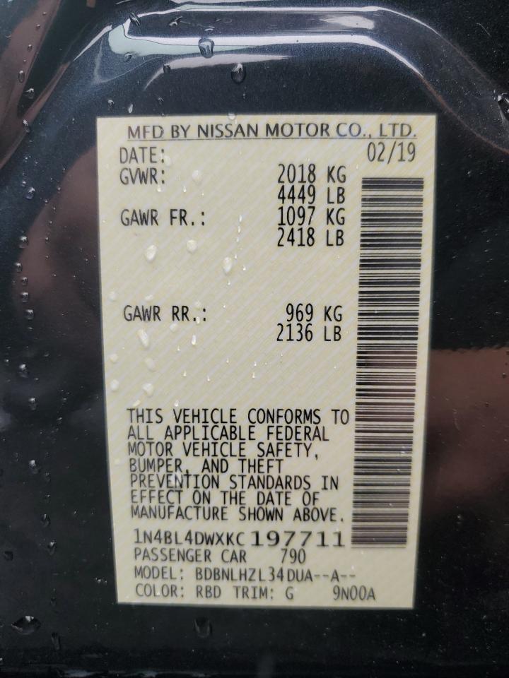 1N4BL4DWXKC197711 NISSAN ALTIMA 2019