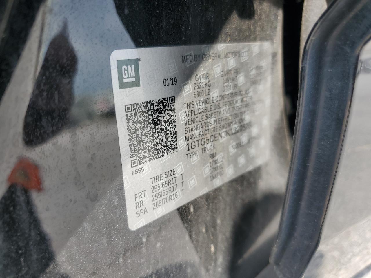 2019 GMC Canyon Sle VIN: 1GTG5CEN3K1220526 Lot: 57897405