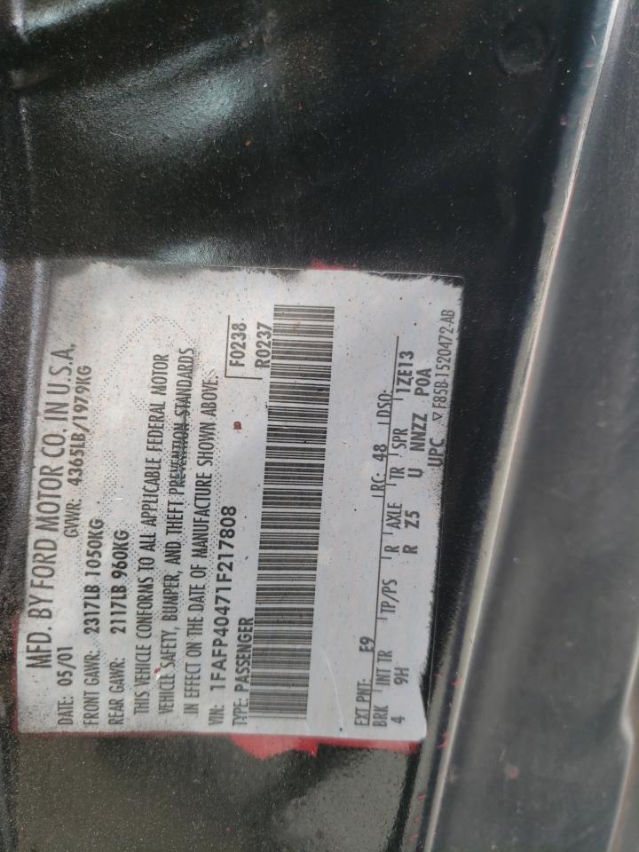 2001 Ford Mustang VIN: 1FAFP40471F217808 Lot: 56170445