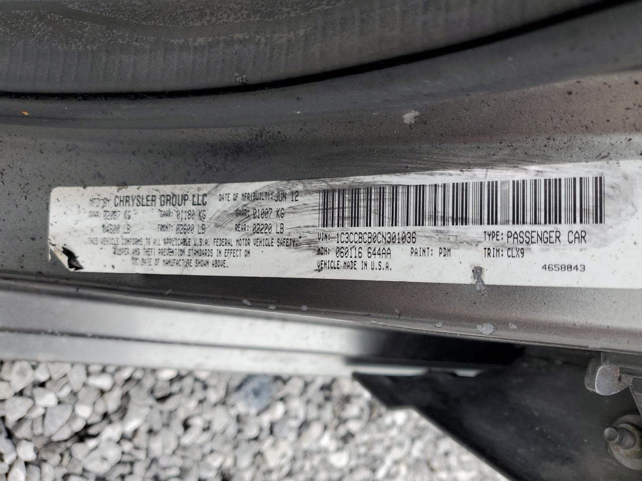 2012 Chrysler 200 Limited VIN: 1C3CCBCB0CN301036 Lot: 56522255