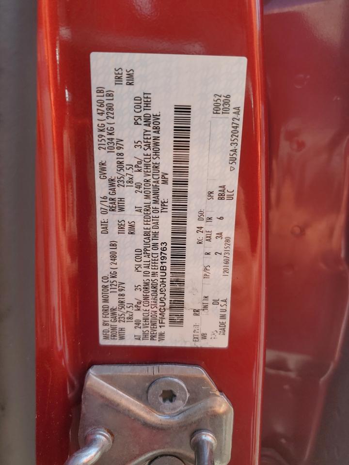 1FMCU0J90HUB19763 FORD ESCAPE 2017