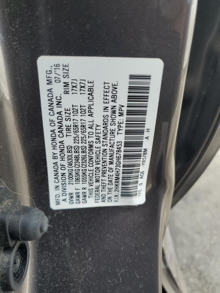 2HKRM4H73GH678453 HONDA CRV 2016