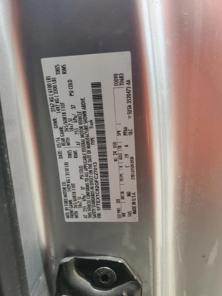 1FTEX1C82GFC27013 FORD F-150 2016