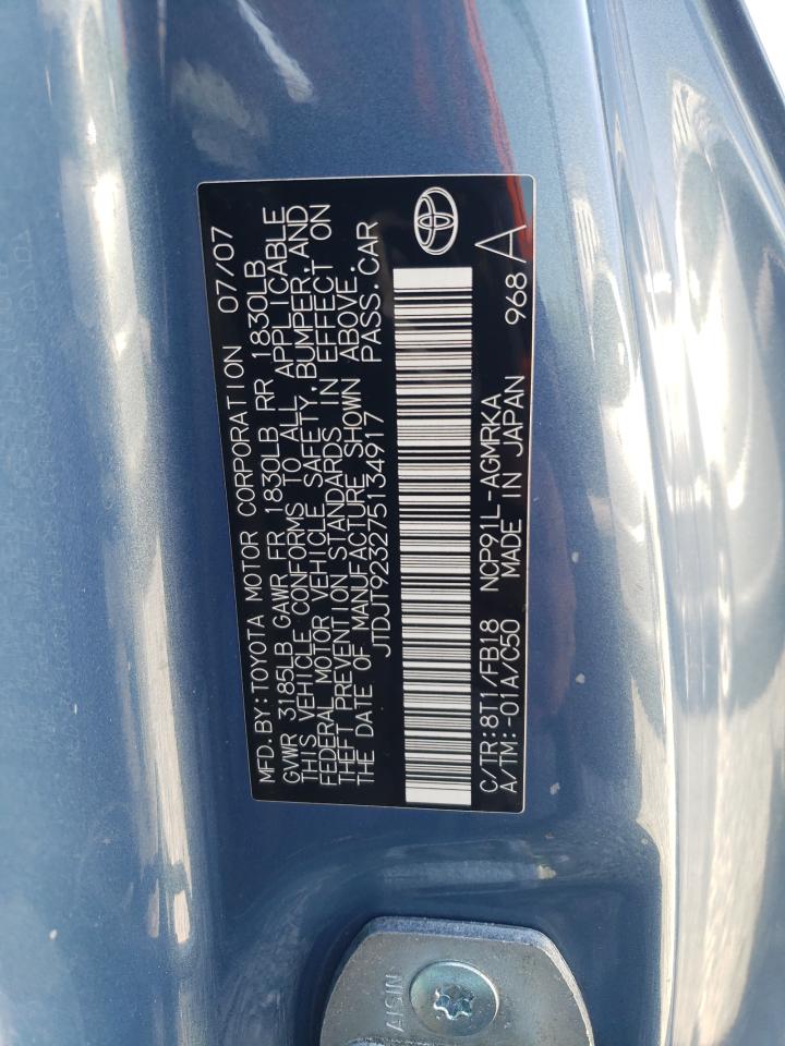 2007 Toyota Yaris VIN: JTDJT923275134917 Lot: 56901845