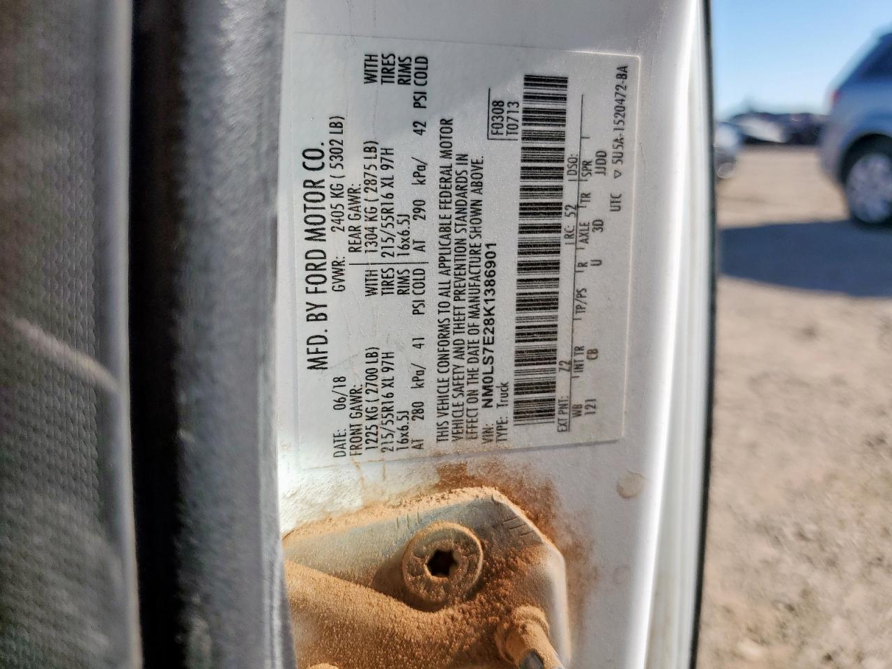 NM0LS7E28K1386901 FORD TRANSIT 2019