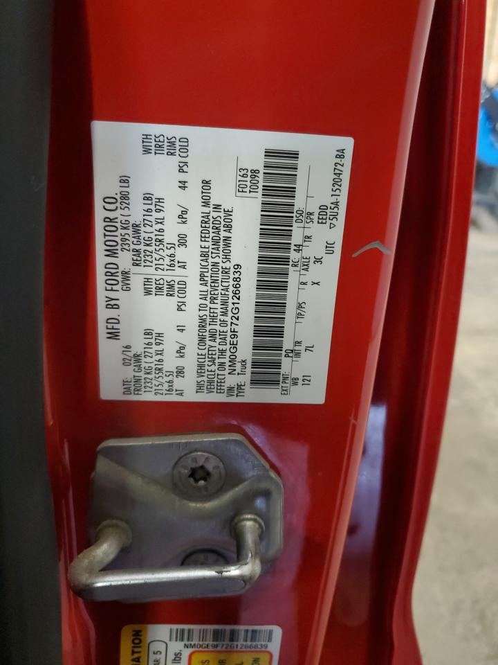 NM0GE9F72G1266839 FORD TRANSIT 2016