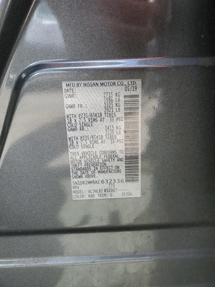 5N1DR2MM6KC632336 NISSAN PATHFINDER 2019