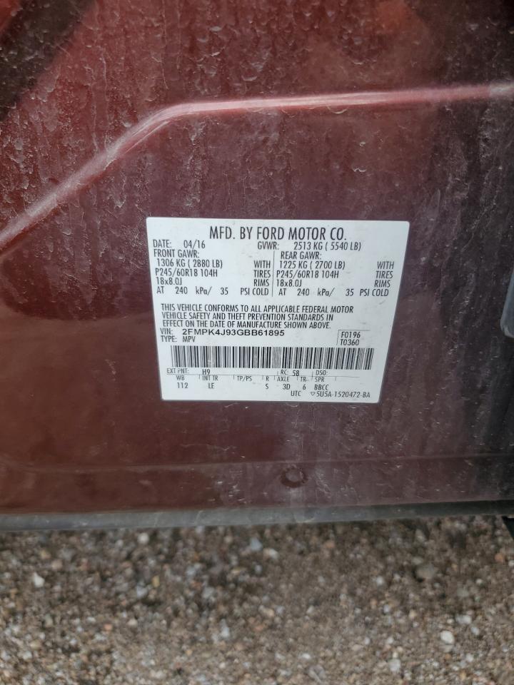 2FMPK4J93GBB61895 FORD EDGE 2016