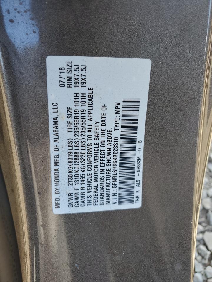 5FNRL6H96KB023310 HONDA ODYSSEY 2019
