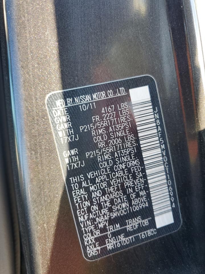 2012 Nissan Juke S VIN: JN8AF5MV0CT106994 Lot: 56679445