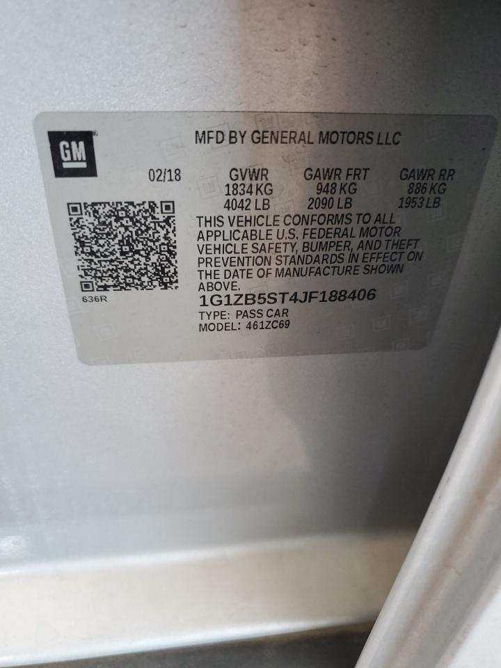 1G1ZB5ST4JF188406 CHEVROLET MALIBU 2018