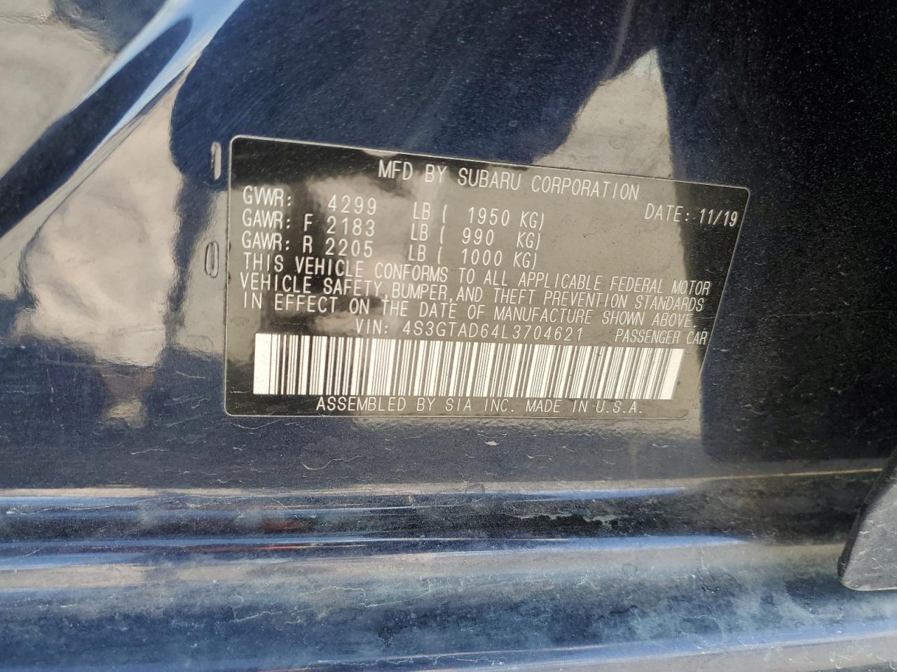 2020 Subaru Impreza Premium VIN: 4S3GTAD64L3704621 Lot: 56699345