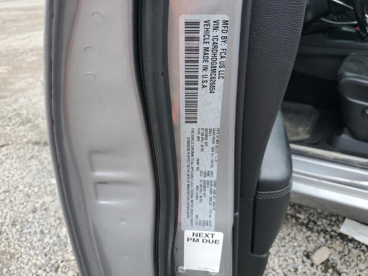 2021 Dodge Durango Gt VIN: 1C4RDHDG8MC626854 Lot: 56977275