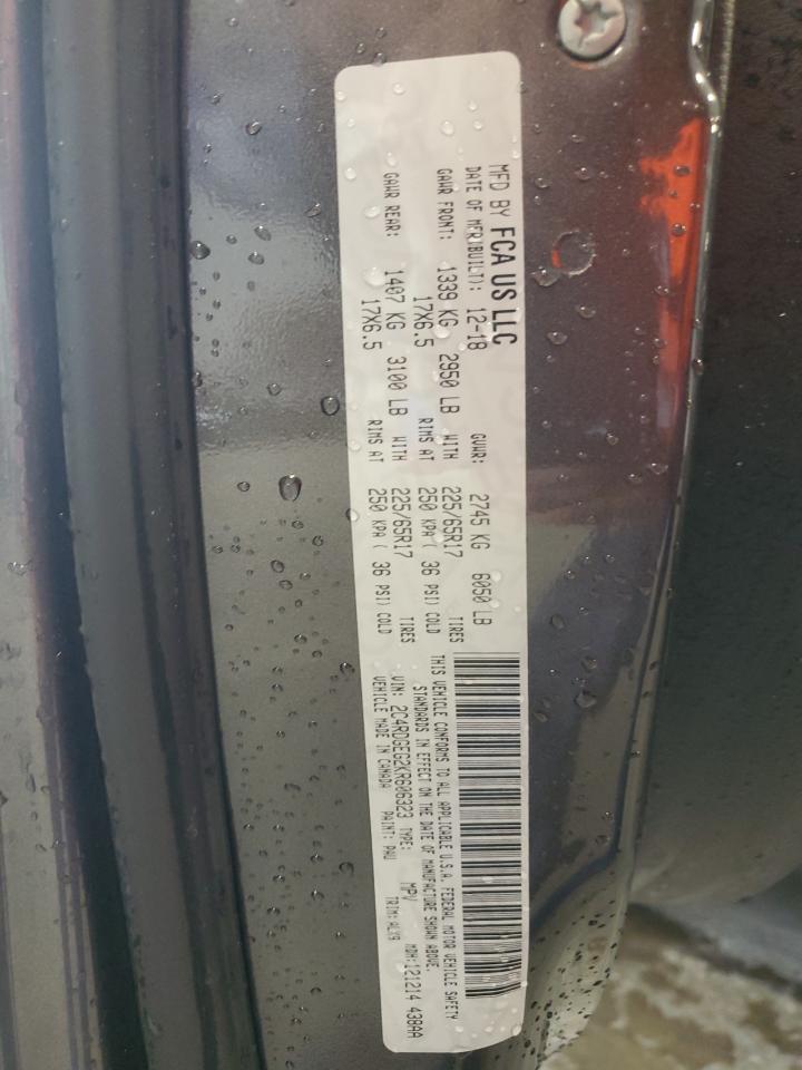 2019 Dodge Grand Caravan Gt VIN: 2C4RDGEG2KR606323 Lot: 58744275