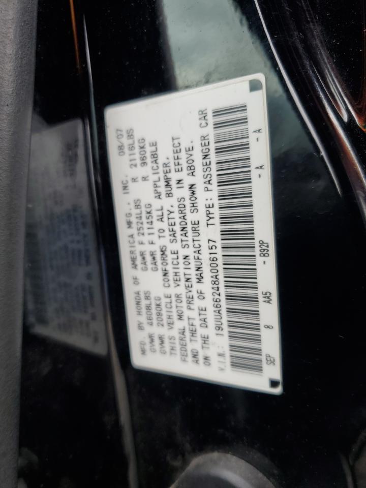 2008 Acura Tl VIN: 19UUA66248A006157 Lot: 57114765