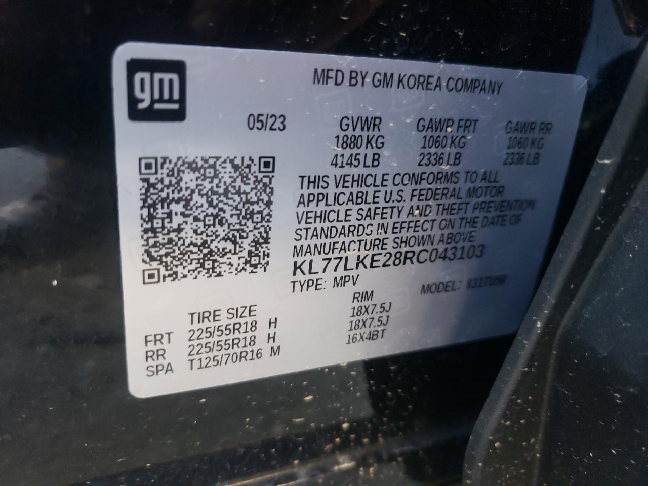 KL77LKE28RC043103 CHEVROLET TRAX ACTIV 2024