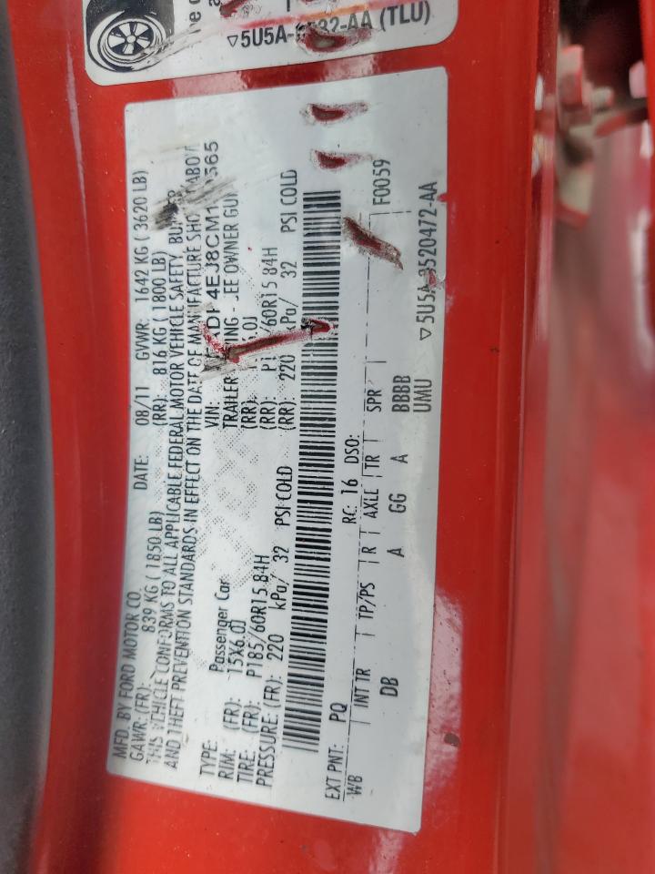 2012 Ford Fiesta Se VIN: 3FADP4EJ8CM110565 Lot: 56294225