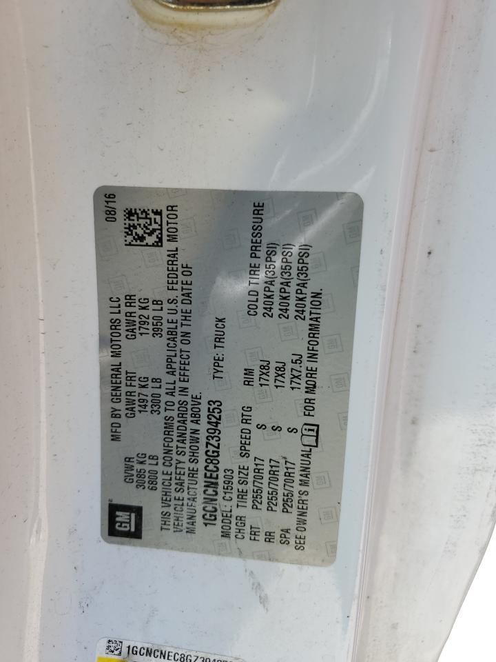 1GCNCNEC8GZ394253 CHEVROLET ALL Models 2016