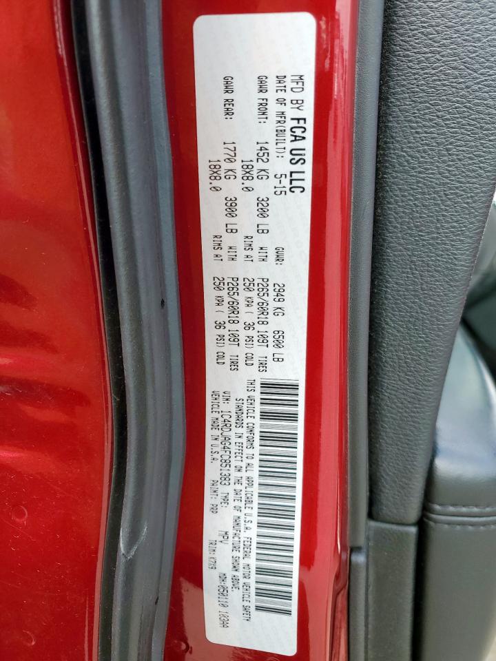 2015 Dodge Durango Sxt VIN: 1C4RDJAG4FC851383 Lot: 59142035