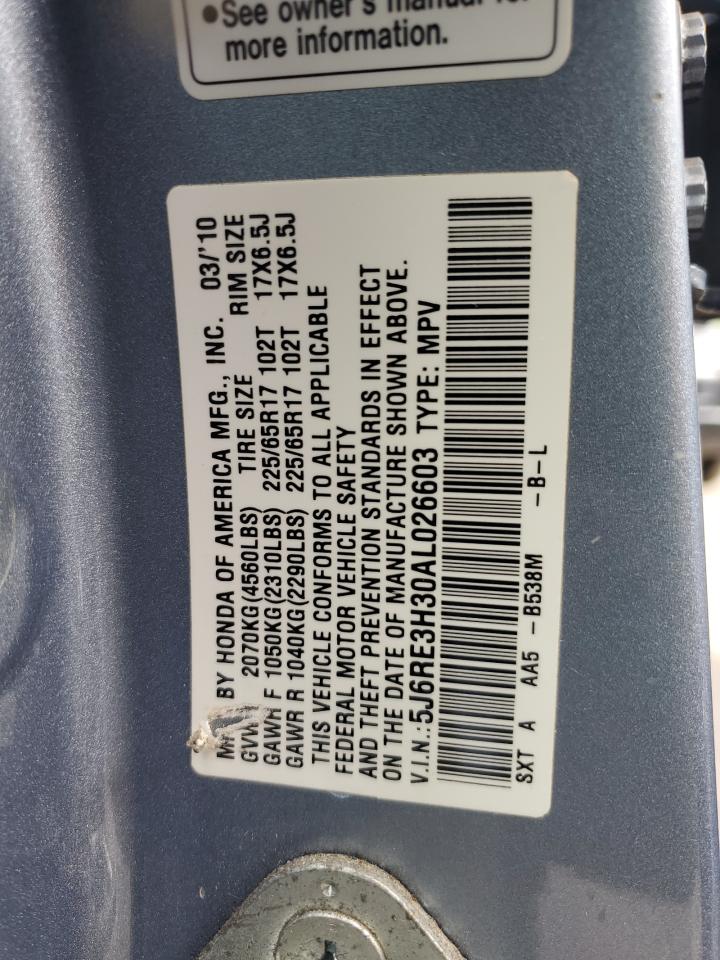 2010 Honda Cr-V Lx VIN: 5J6RE3H30AL026603 Lot: 58333645
