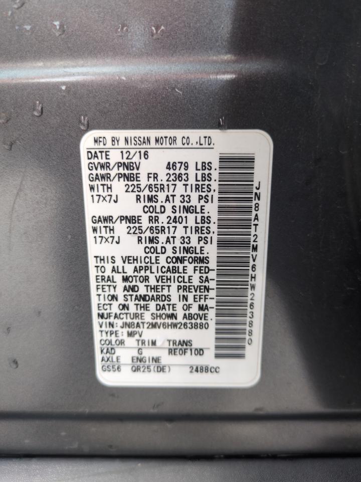 JN8AT2MV6HW263880 NISSAN ROGUE 2017