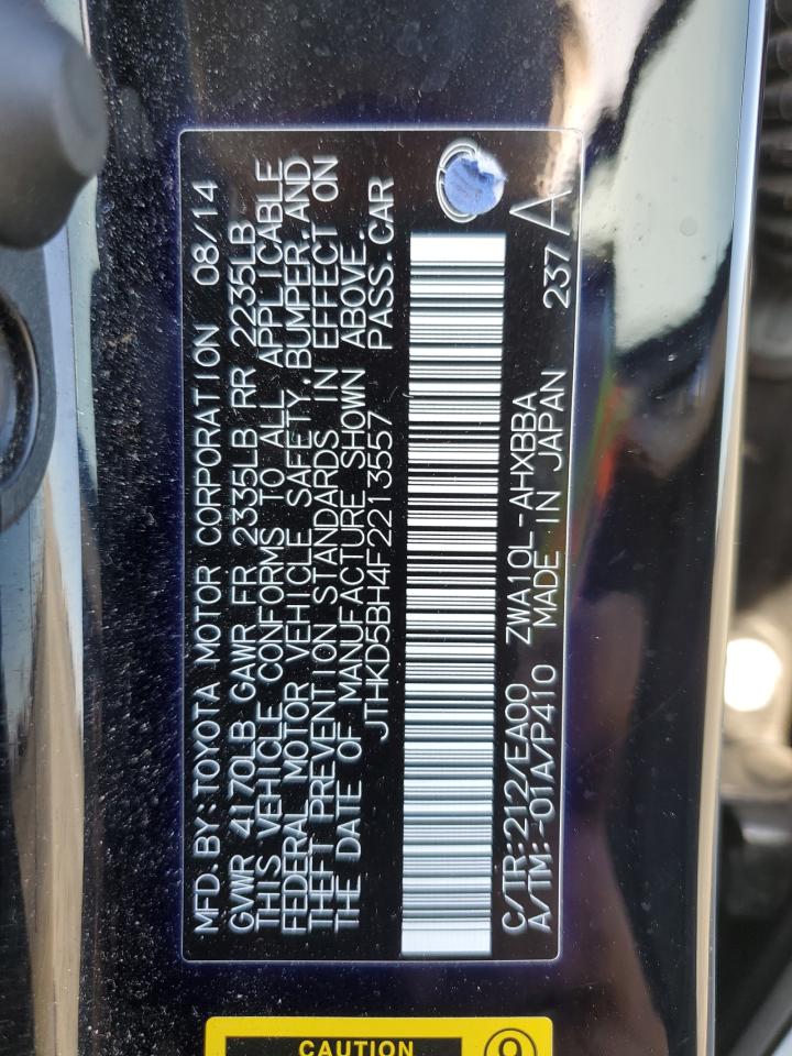 2015 Lexus Ct 200 VIN: JTHKD5BH4F2213557 Lot: 57126575