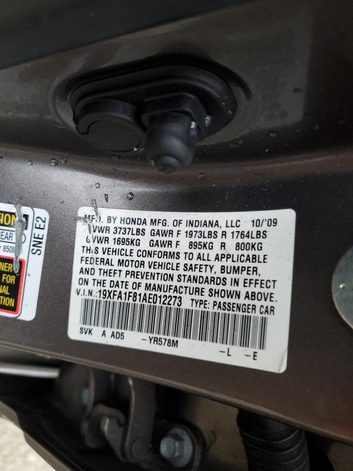 2010 Honda Civic Ex VIN: 19XFA1F81AE012273 Lot: 52461895