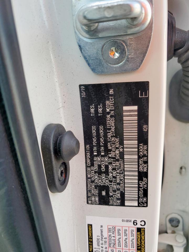 2020 Toyota 4Runner Sr5/Sr5 Premium VIN: JTEBU5JRXL5766697 Lot: 57037265