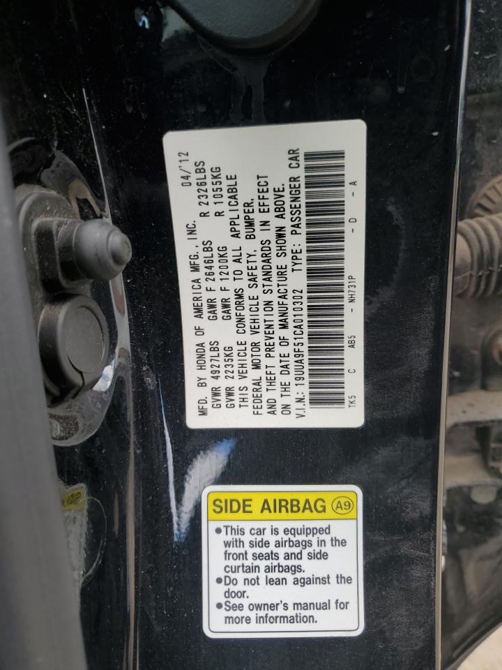2012 Acura Tl VIN: 19UUA9F51CA010302 Lot: 57826545