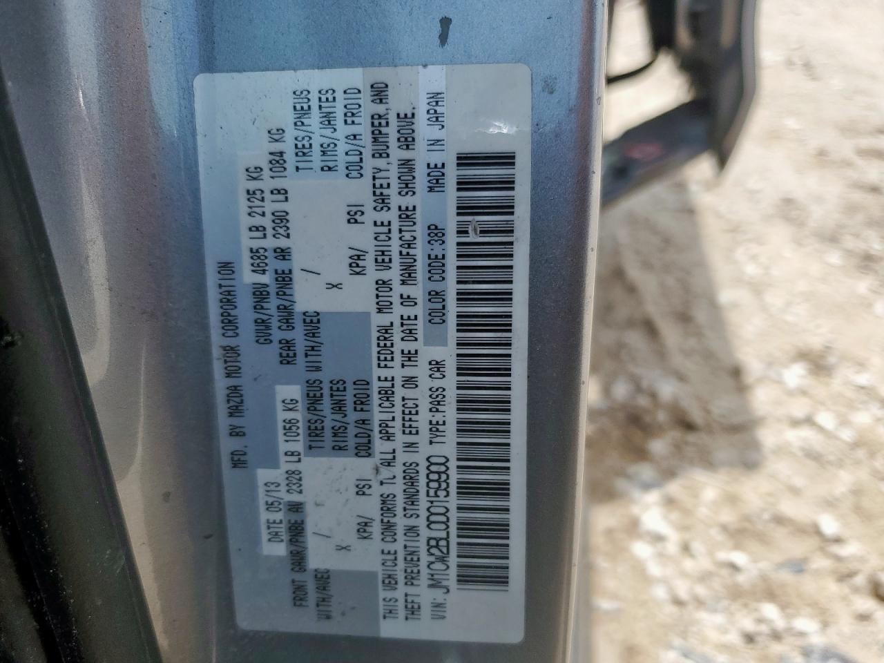 2013 Mazda 5 VIN: JM1CW2BL0D0159900 Lot: 58968175