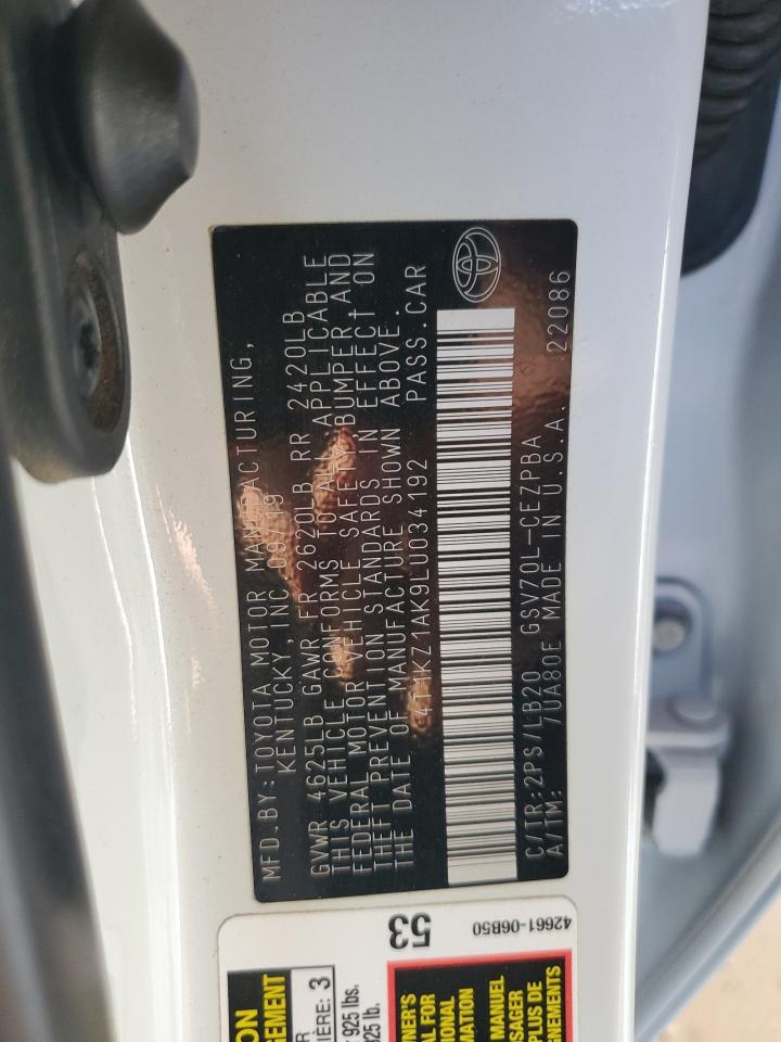 4T1KZ1AK9LU034192 TOYOTA CAMRY 2020