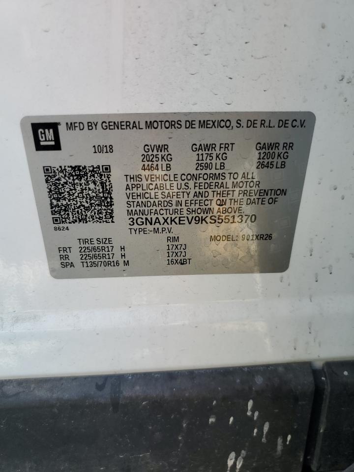 3GNAXKEV9KS551370 CHEVROLET EQUINOX 2019