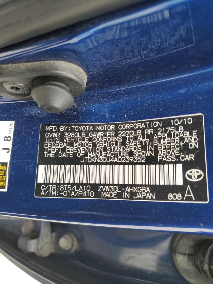 2010 Toyota Prius VIN: JTDKN3DU4A0239352 Lot: 56758425