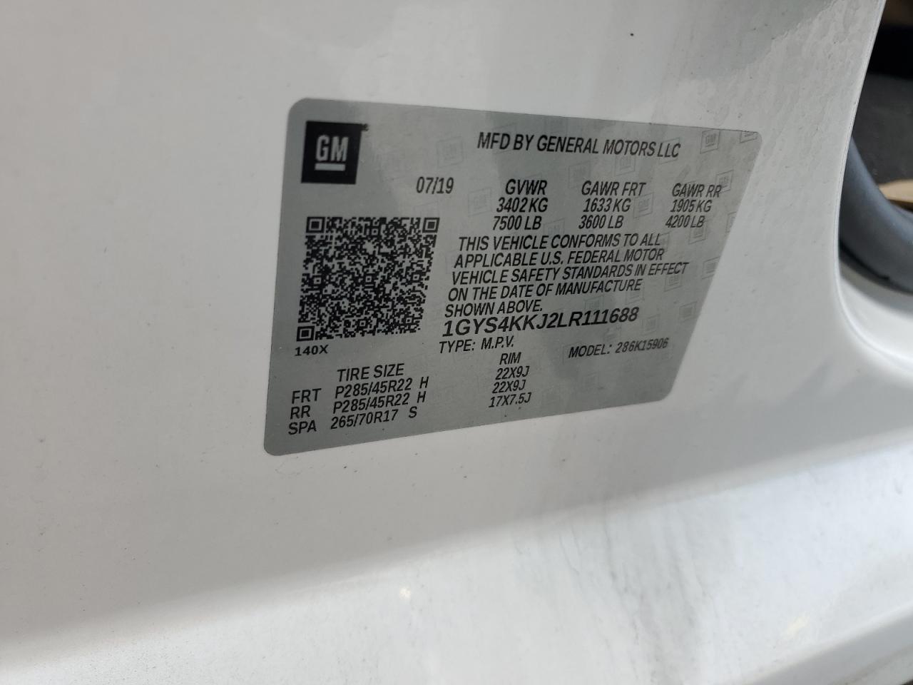 2020 Cadillac Escalade Esv Platinum VIN: 1GYS4KKJ2LR111688 Lot: 56800765