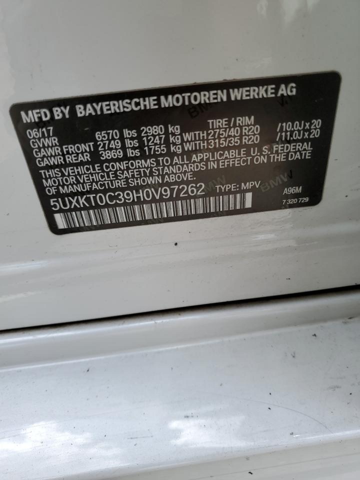 2017 BMW X5 Xdr40E VIN: 5UXKT0C39H0V97262 Lot: 56733885
