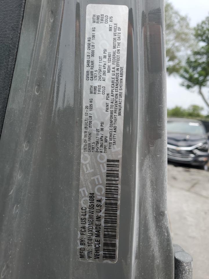 2021 Jeep Wrangler Unlimited Sport VIN: 1C4HJXDN6MW651084 Lot: 56308585
