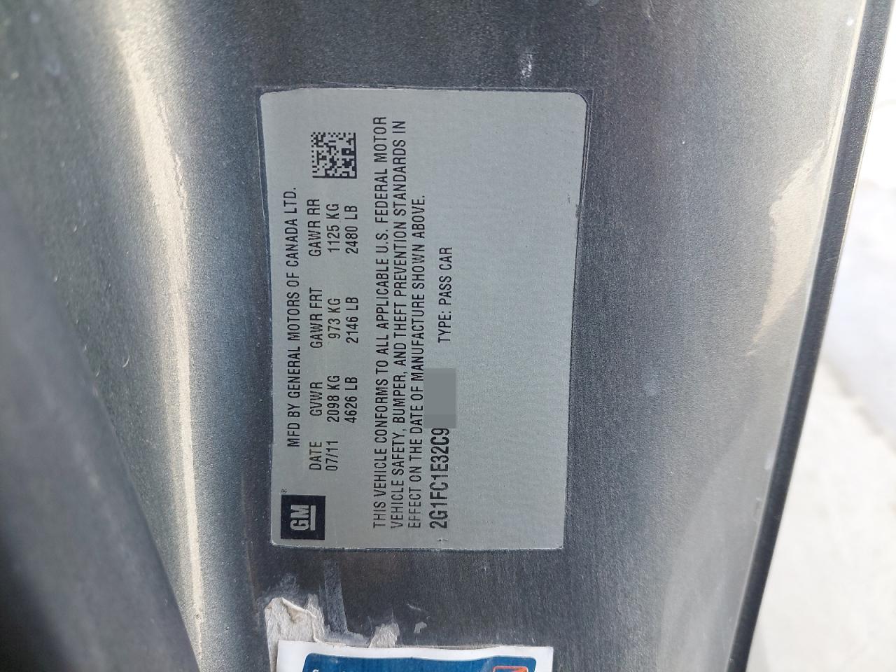 2G1FC1E32C9101523 - 2012 Chevrolet CAMARO - #58109925