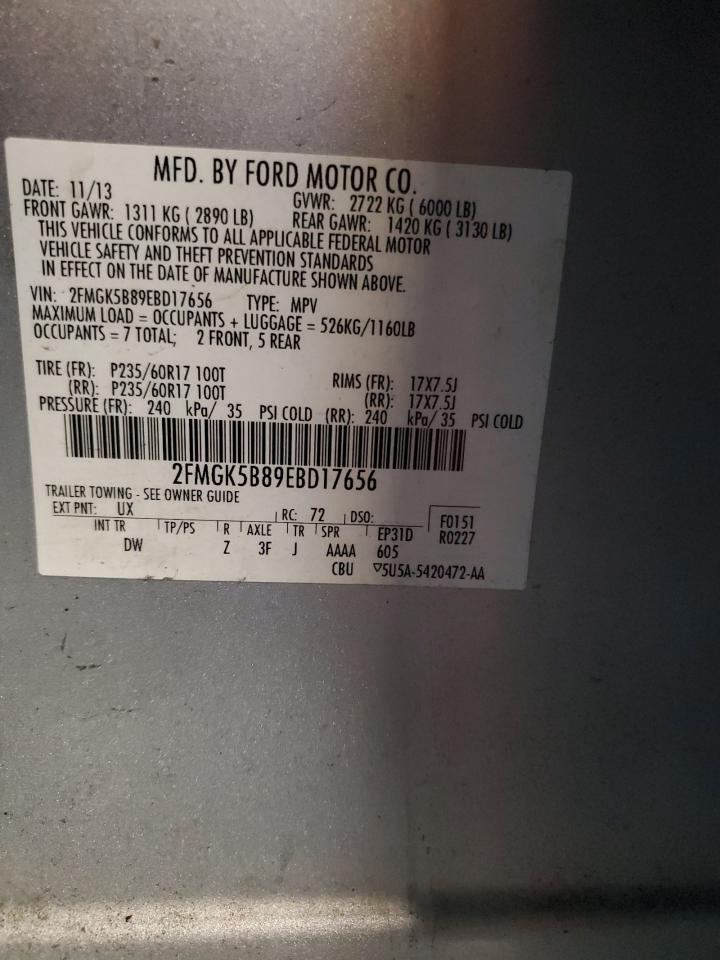 2014 Ford Flex Se VIN: 2FMGK5B89EBD17656 Lot: 56523765