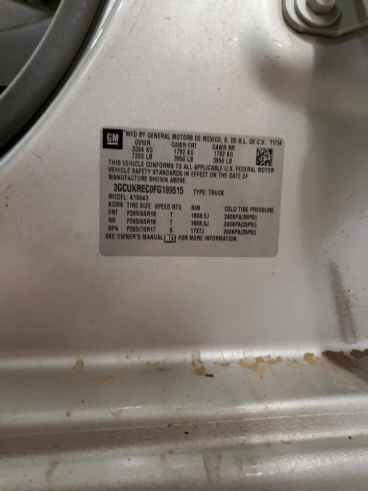 2015 Chevrolet Silverado K1500 Lt VIN: 3GCUKREC0FG189515 Lot: 59292675