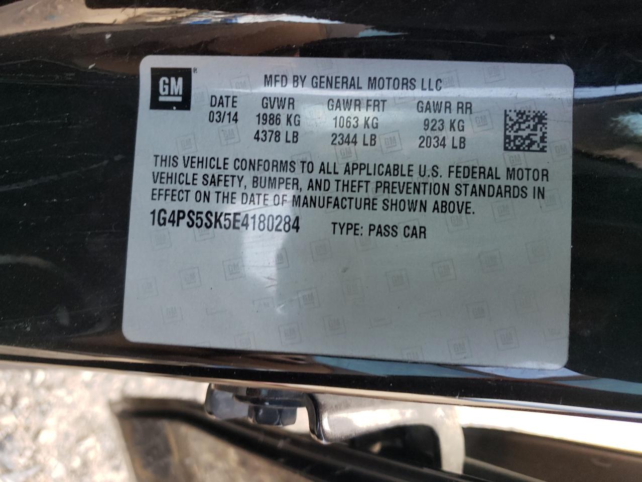 2014 Buick Verano VIN: 1G4PS5SK5E4180284 Lot: 56502615