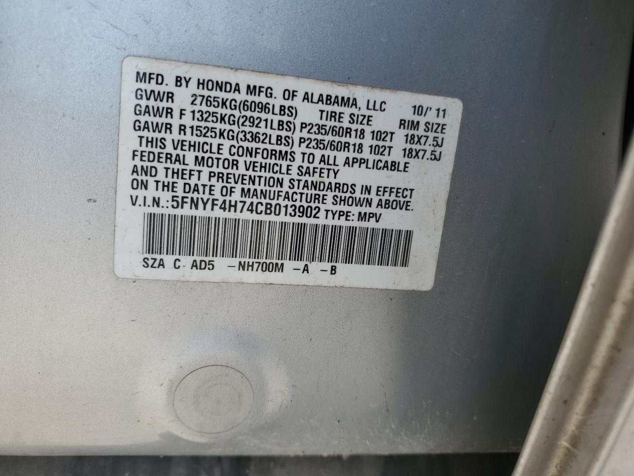 2020 Honda Pilot Exln VIN: 5FNYF4H74CB013902 Lot: 57351735